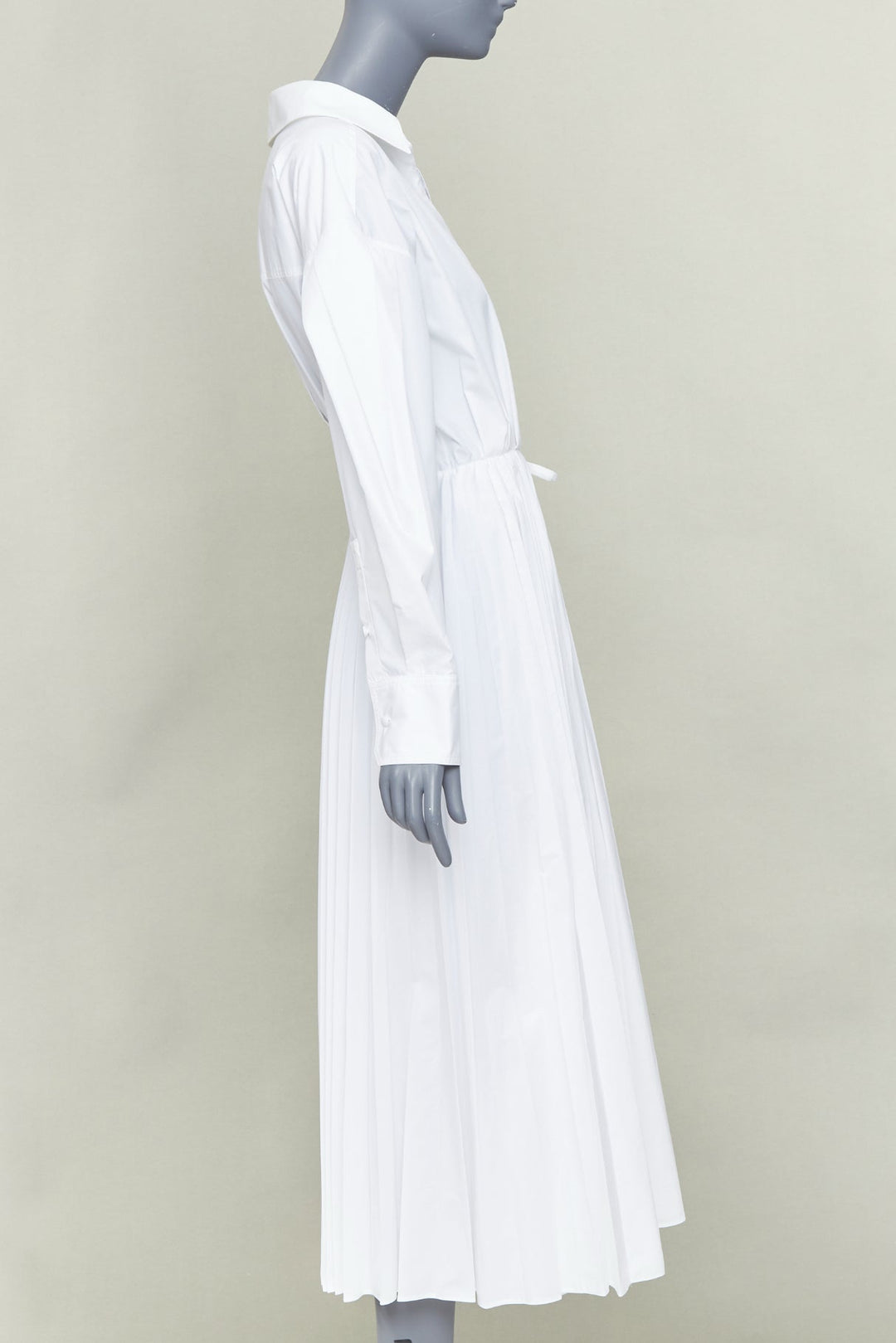 VALENTINO 2020 Le Blanc white pleated skirt puff sleeves wrap midi dress IT40 S