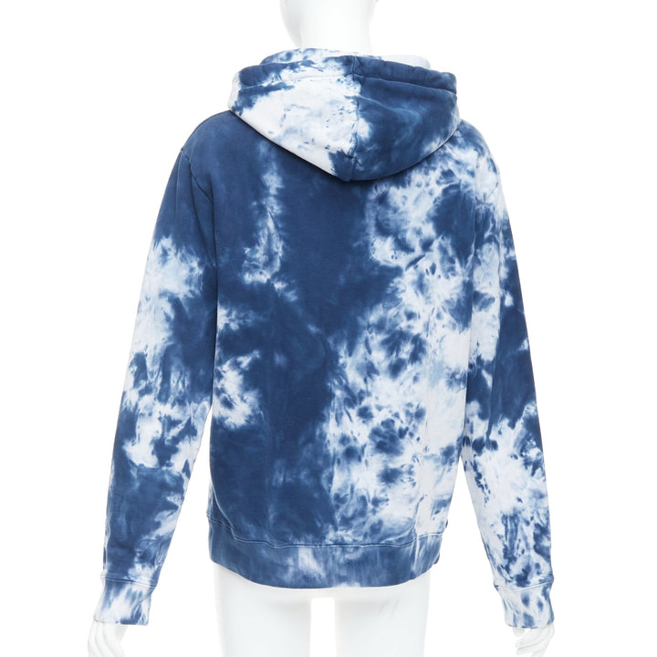 PACO RABANNE Lose Yourself blue cotton tie dye hoodie S