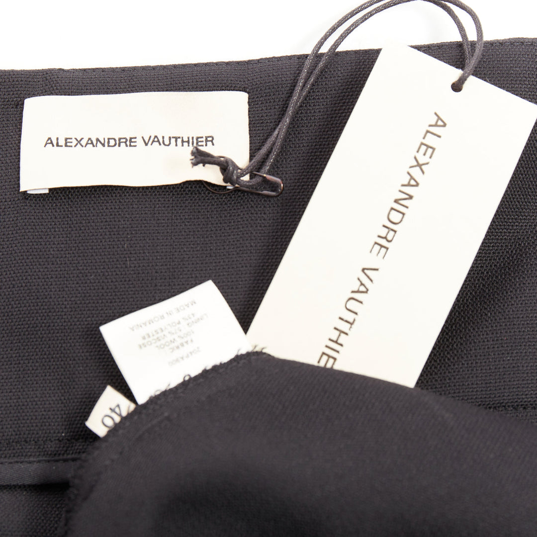 ALEXANDRE VAUTHIER black high waist pleated zip hem harem pants FR40 L