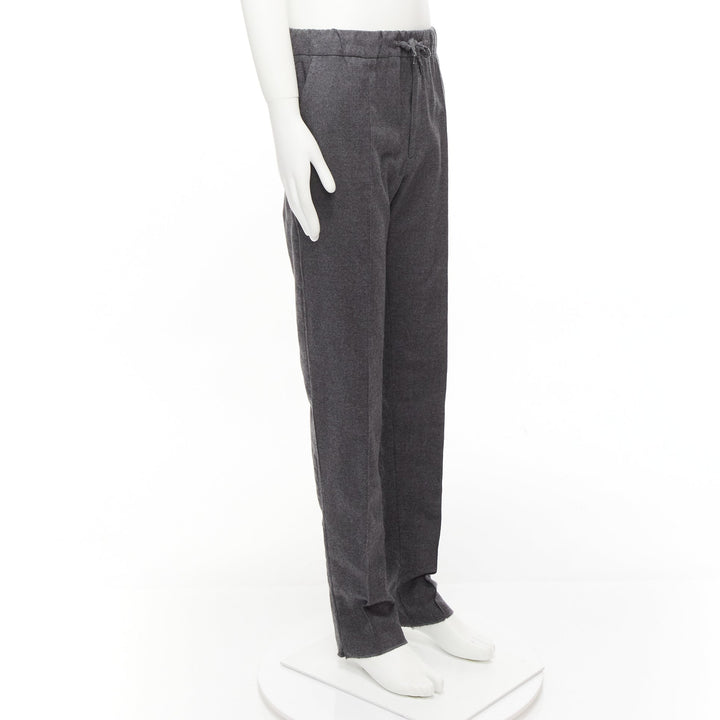 FENDI 100% virgin wool grey drawstring waistband casual dress trousers IT46 S
