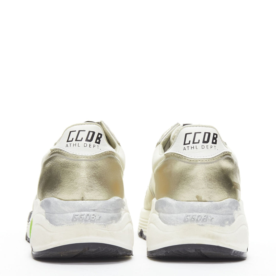 GOLDEN GOOSE Private EDT Running chunky metallic gold distressed sneaker EU38