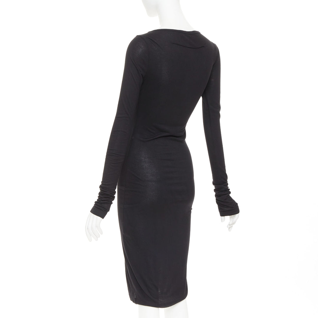GIVENCHY black silver crystal chain fringe embellished modal dress XS
