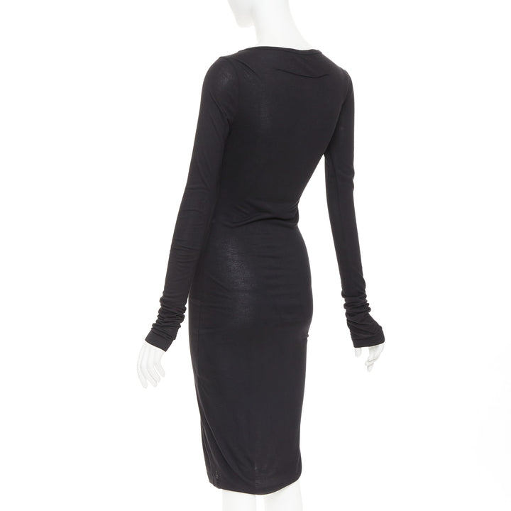 GIVENCHY black silver crystal chain fringe embellished modal dress XS