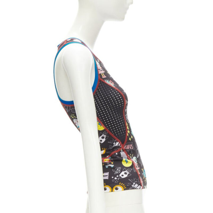 FENDI Activewear black FF robot Monster Eye tank top XS