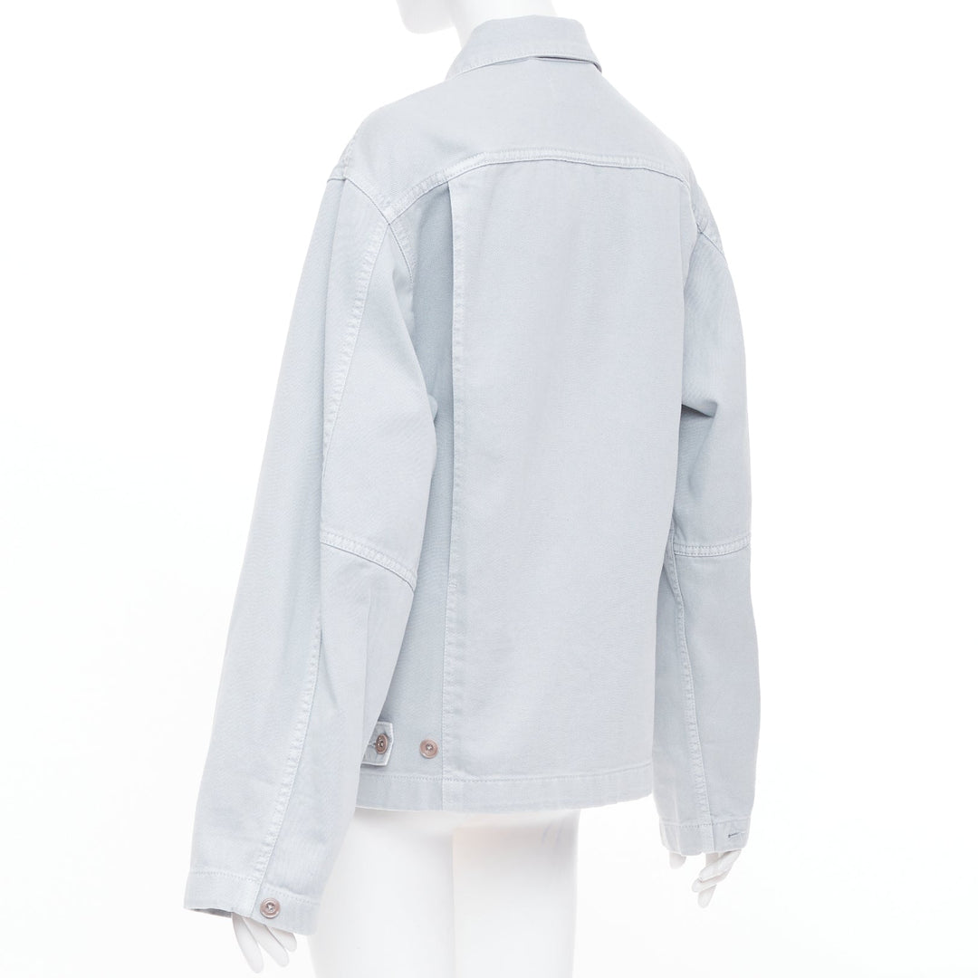 LEMAIRE 2025 snowy blue grey cotton denim boxy workwear utility pocket jacket XS