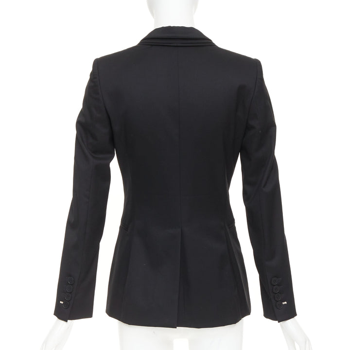 STELLA MCCARTNEY 2014 black wool layered shawl collar tuxedo blazer IT36A XXS