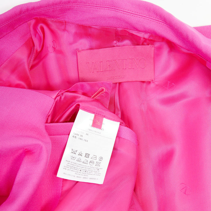 VALENTINO 2022 Runway Pink PP Oversized blazer pink wool silk jacket IT36 XS