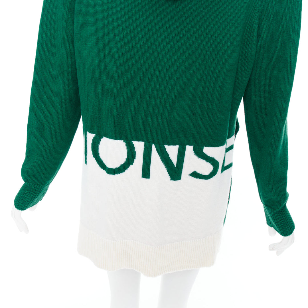 MONSE 2021 Runway green white logo polo  hood sweater mini skirt