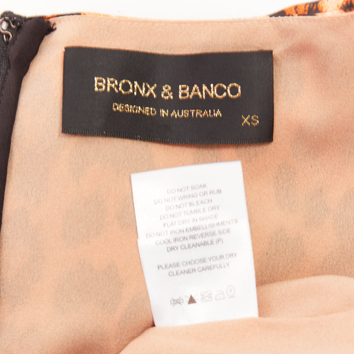 BRONX & BANCO Luciana leopard print velvet belted fit flare mini dress XS