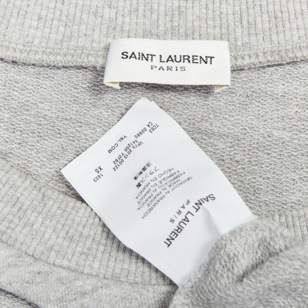 SAINT LAURENT 2013 Hedi Slimane grey silver chain cold shoulder sweater XS