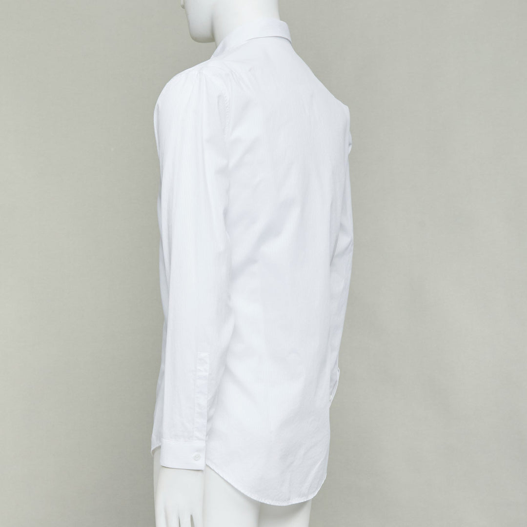 DIOR HOMME Hedi Slimane white cotton black bee embroidery shirt EU38 S