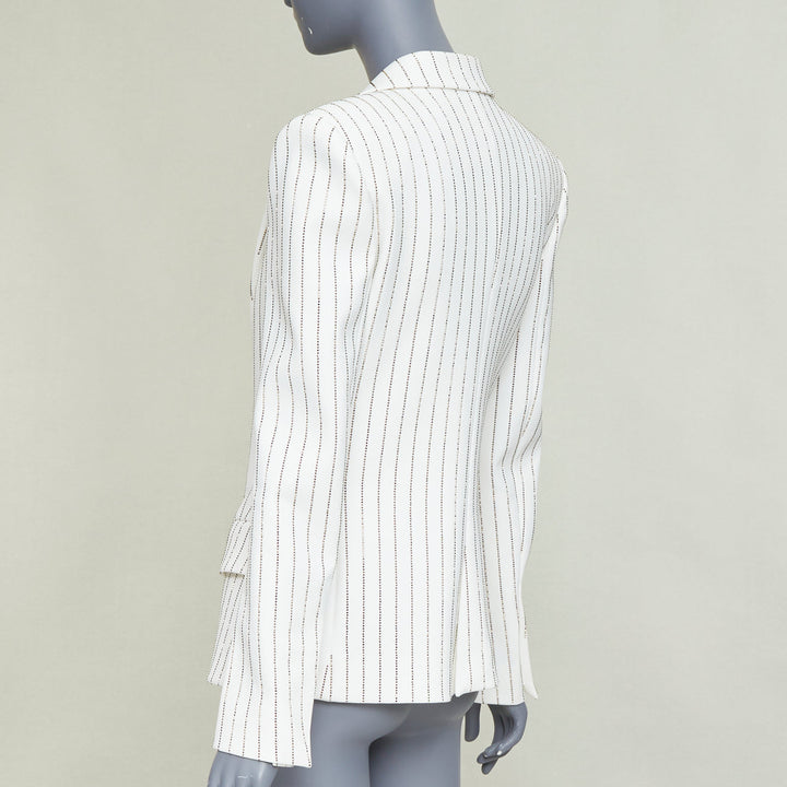 ALEXANDRE VAUTHIER COUTURE SS2020 Runway white gold crystal blazer jacket FR36 S