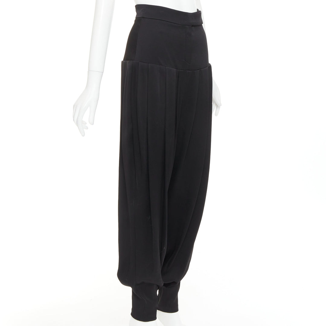 ALEXANDRE VAUTHIER COUTURE Runway black pleated high waist barrel balloon pants