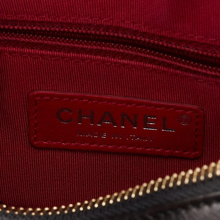CHANEL Gabrielle Small black aged leather mix metal chain CC crossbody hobo bag