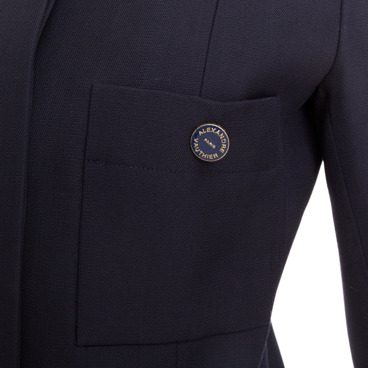 ALEXANDRE VAUTHIER COUTURE AW2023 Runway navy  military collar officer jacket