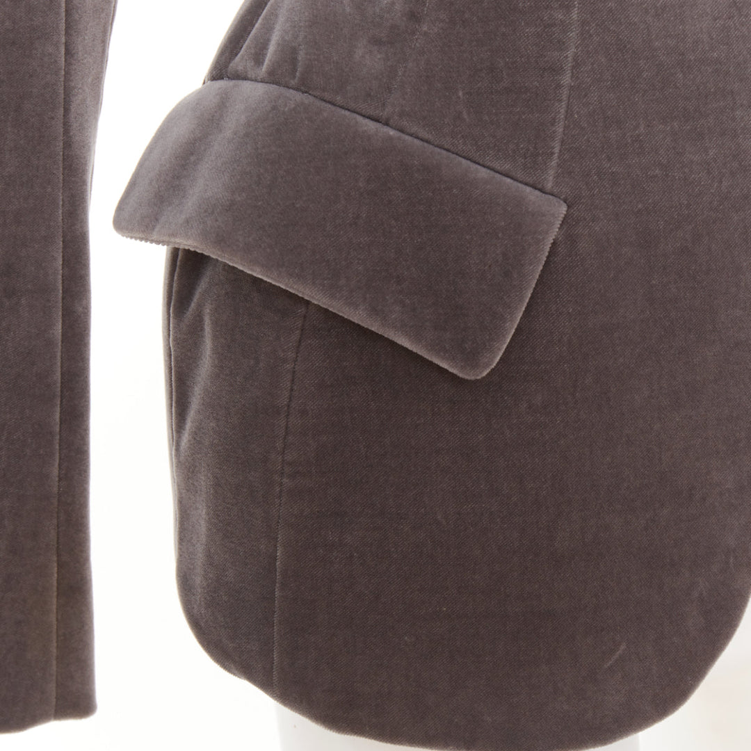 ALEXANDRE VAUTHIER COUTURE SS2022 Runway grey velvet wasp waist Power tux jacket