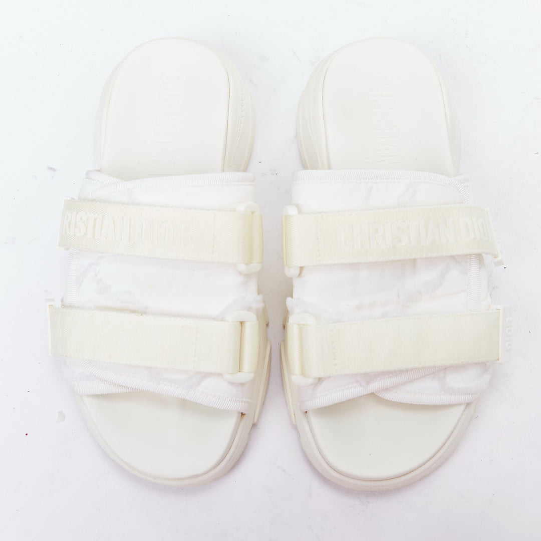 CHRISTIAN DIOR D-Wander cream CD logo chunky technical slides EU38