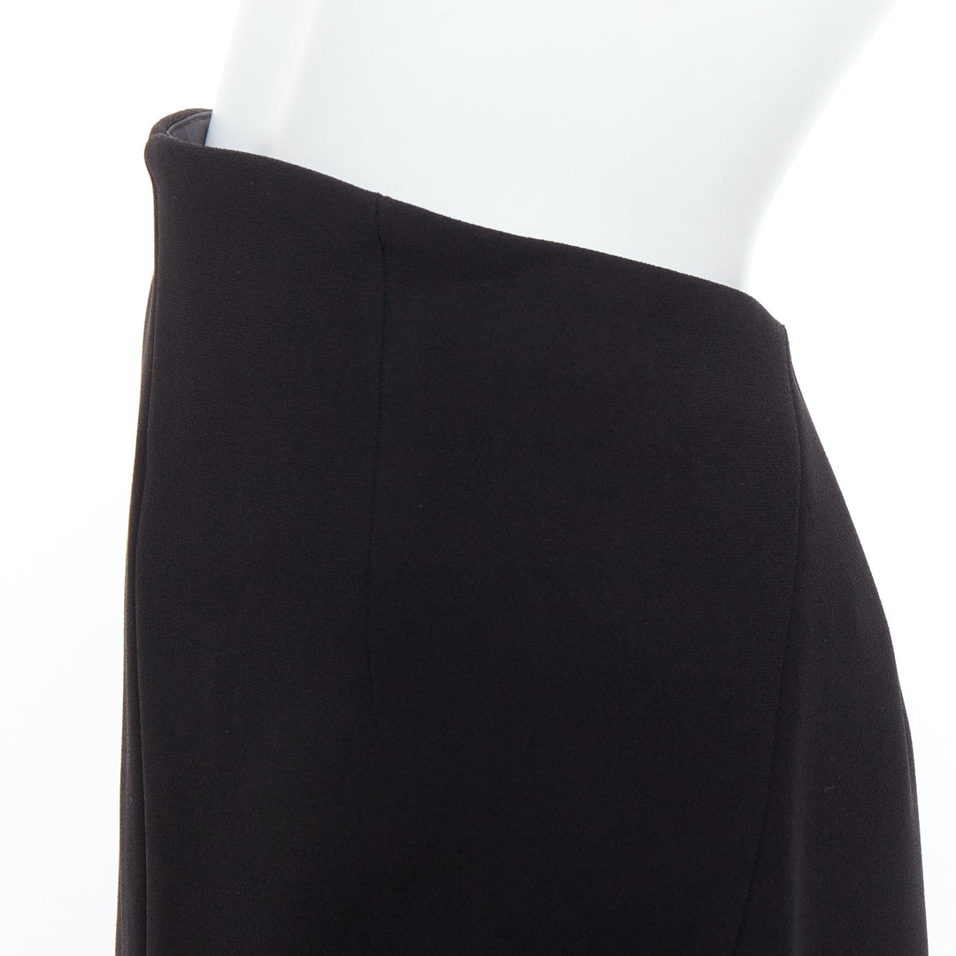 BALENCIAGA 2013 black scuba hi low waistband hem pencil skirt FR36 S