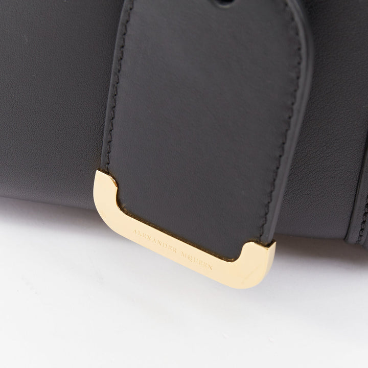 ALEXANDER MCQUEEN Heroine 21 black calfskin leather gold hardware satchel bag