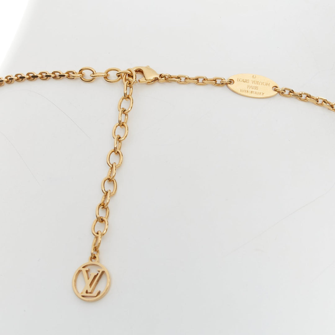 LOUIS VUITTON 2022 Year of Tiger Limited Edition gold blue eyes lock necklace