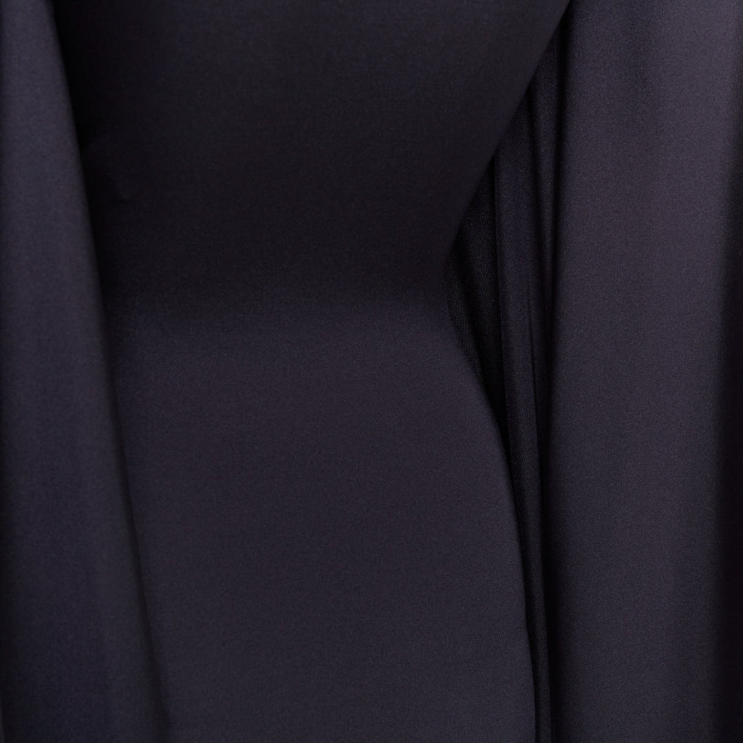 BALENCIAGA Demna 2019 black spandex caped vacuum sucked bodycon dress FR34 XS