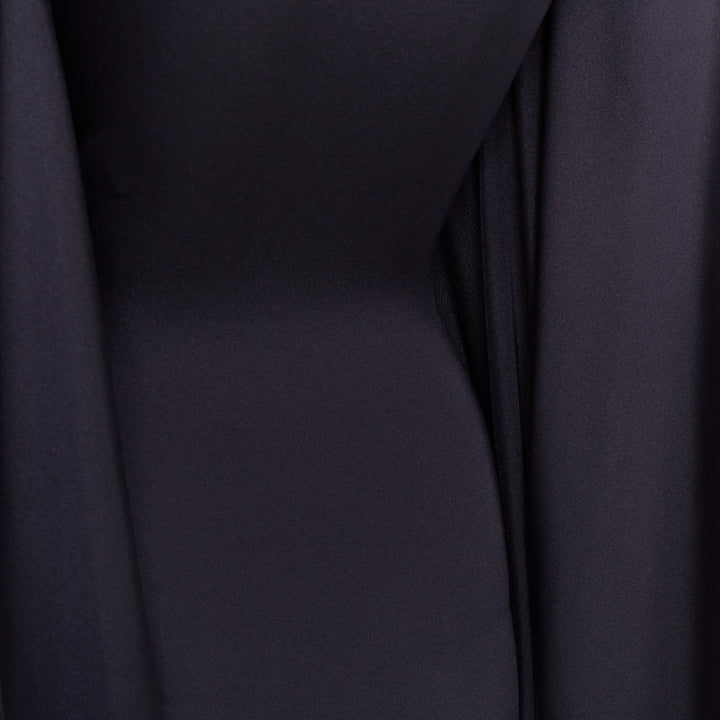 BALENCIAGA Demna 2019 black spandex caped vacuum sucked bodycon dress FR34 XS