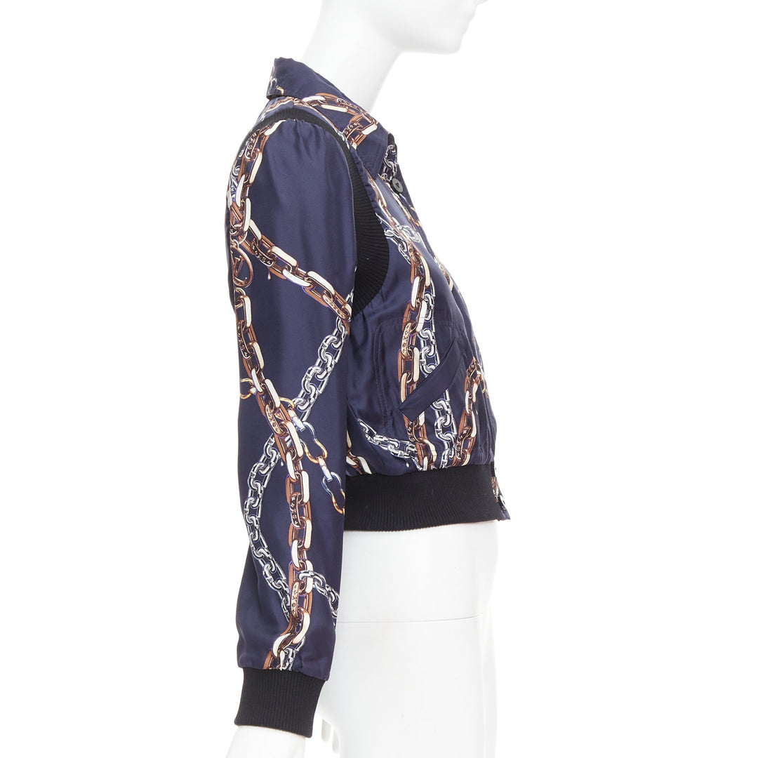 LOUIS VUITTON 2021 Reversible LV monogram cropped bomber jacket FR36 S