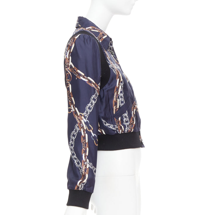 LOUIS VUITTON 2021 Reversible LV monogram cropped bomber jacket FR36 S