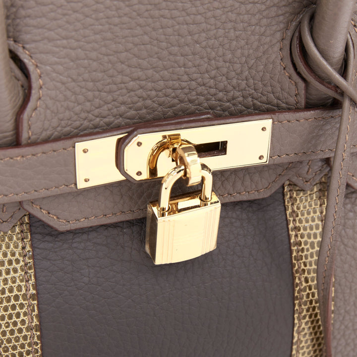 rare HERMES Jean Paul Gaultier Birkin 30 Club grey leather top handle bag