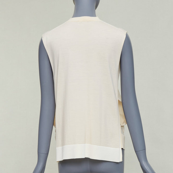 OLD CELINE Phoebe Philo beige wool cashmere blend split hem sweater vest S