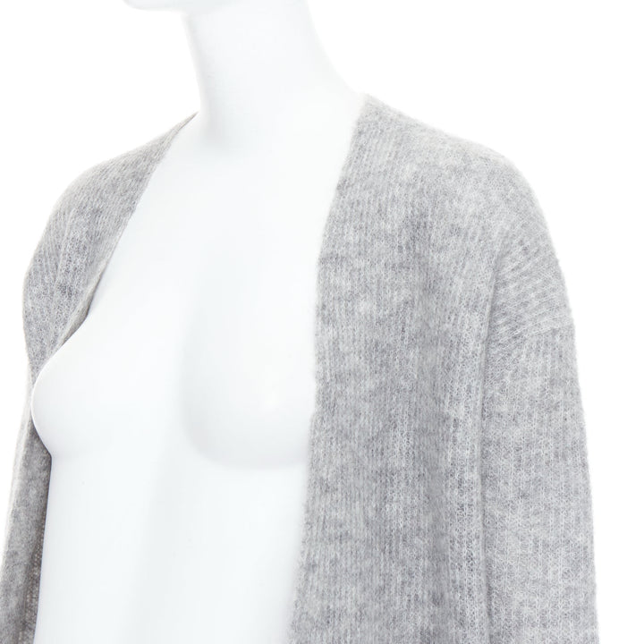 BY MALENE BIRGER grey wool mohair blend long knit cardigan sweater XS