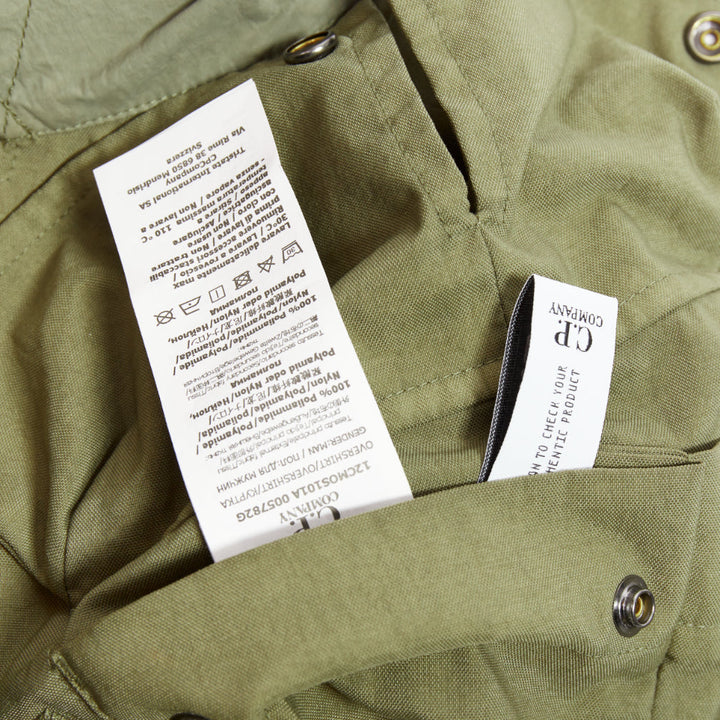 CP COMPANY 101A Taylon P olive green garment dye pocketed overshirt jacket L