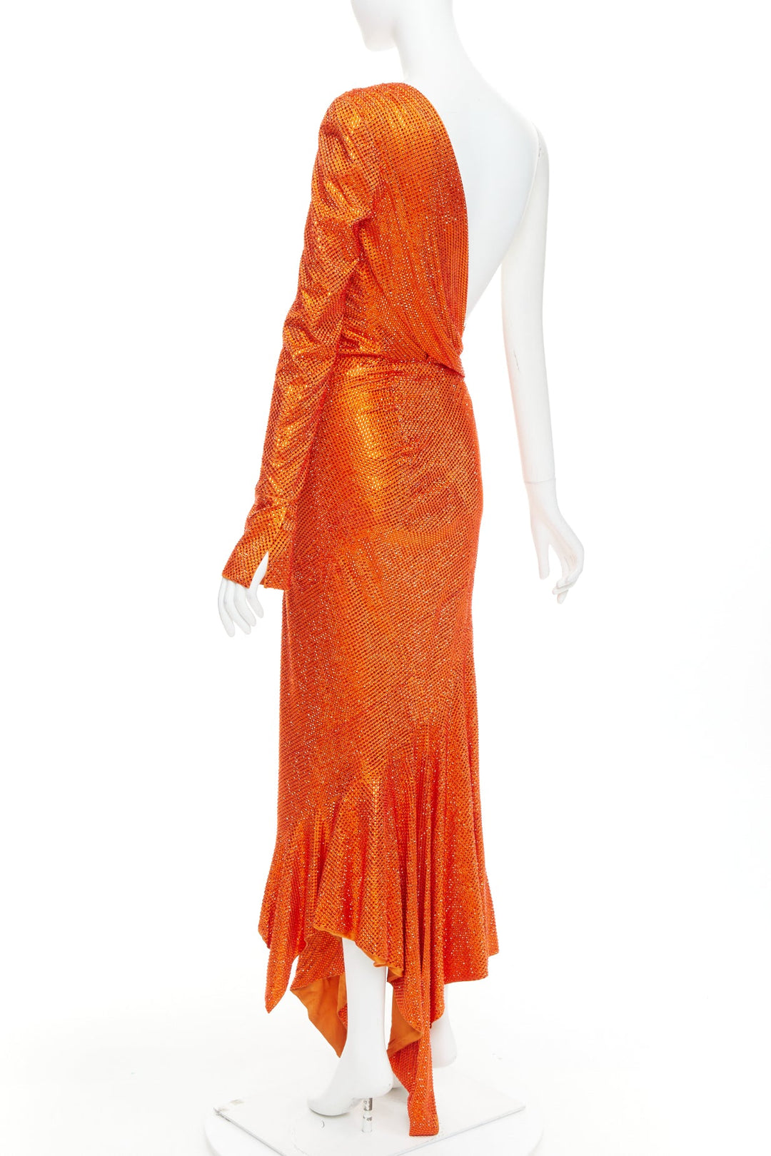 rare ALEXANDRE VAUTHIER COUTURE AW2018 Runway orange strass crystal  dress