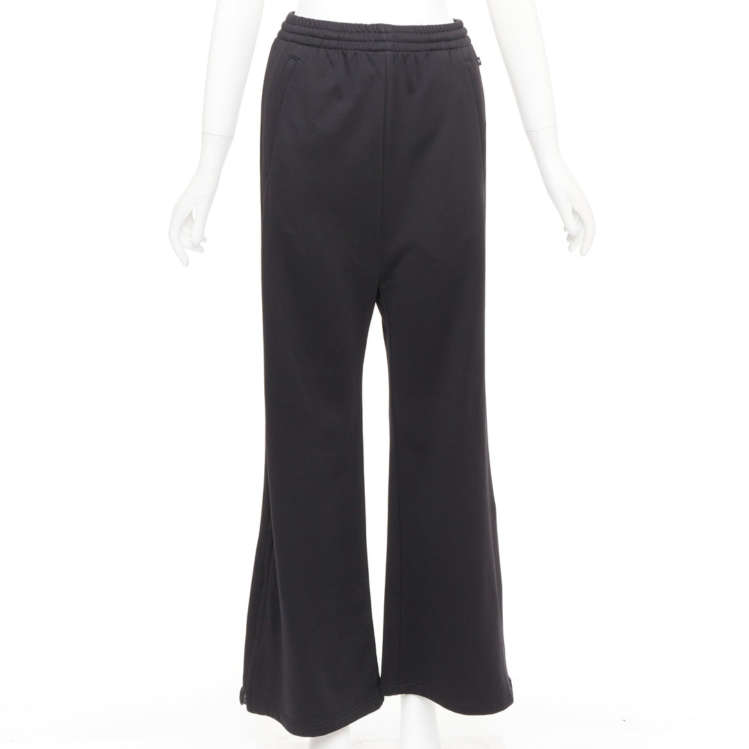 BALENCIAGA 2021 Demna high waist side zip flare knit jogger pants FR34 XS