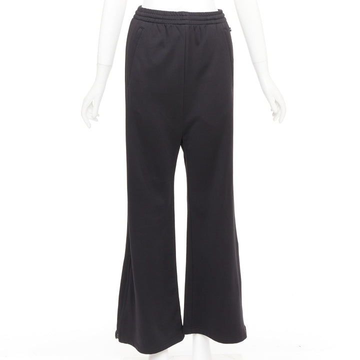 BALENCIAGA 2021 Demna high waist side zip flare knit jogger pants FR34 XS