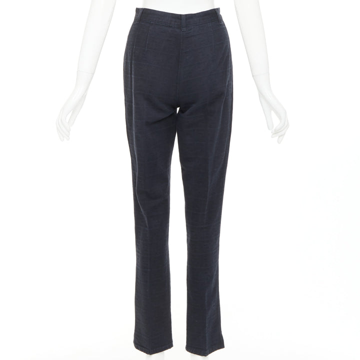 FENDI JEANS Vintage black FF Zucca cotton jacquard high waisted crop pants