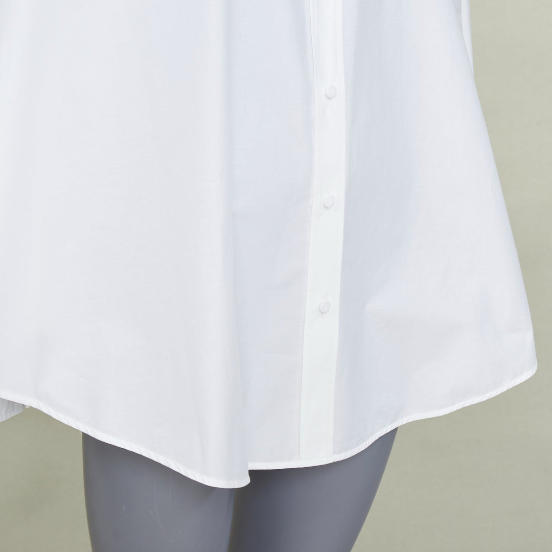 VALENTINO 2022 Cocoon Bianco Ottico white cotton poplin cocoon shirt IT38 XS