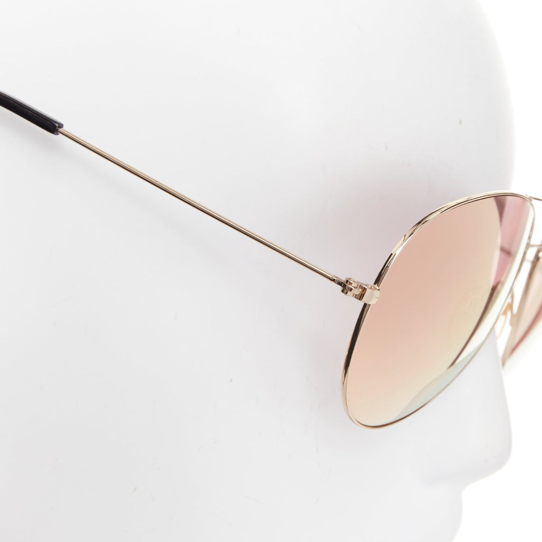 VICTORIA BECKHAM VB51 137 handmade mirrored rose tint pilot aviator sunglasses