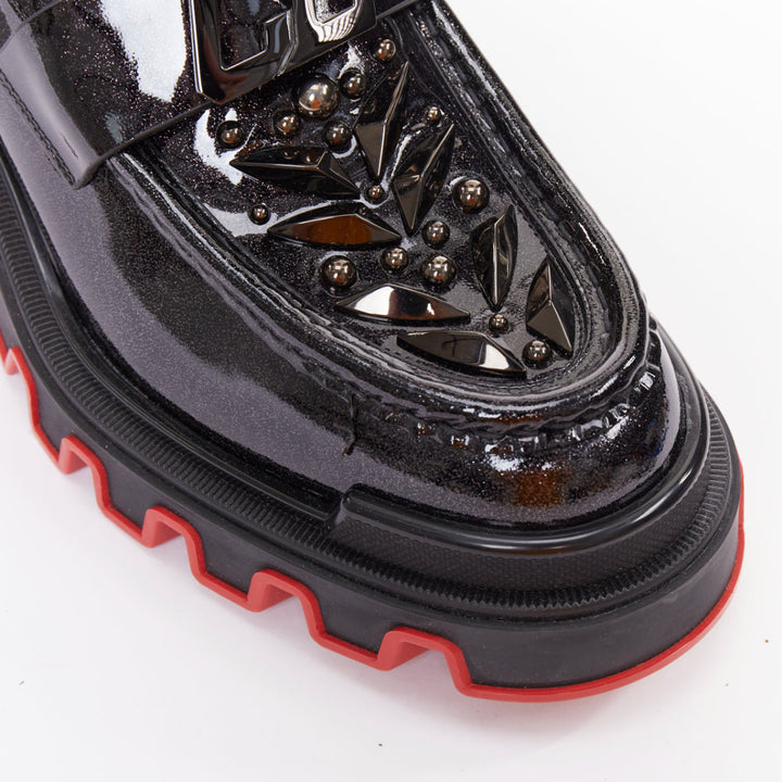 rare CHRISTIAN LOUBOUTIN MARVEL The Amazing Loubi Flat Cosmos black loafer EU41