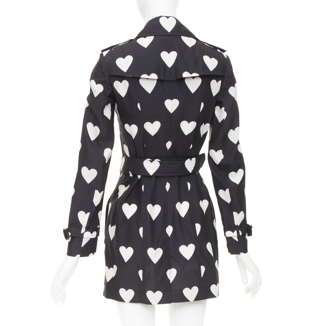 BURBERRY 2013 Runway Sandringham heart print double breasted trench jacket S