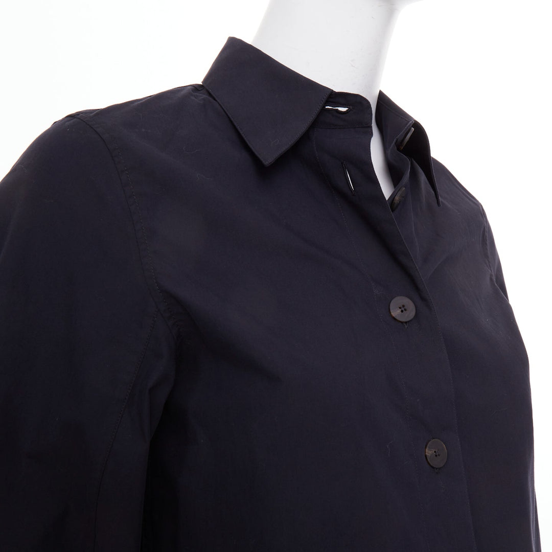 STUDIO NICHOLSON 2022 Mulder navy powder cotton volume sleeve blouse US 00 XXS