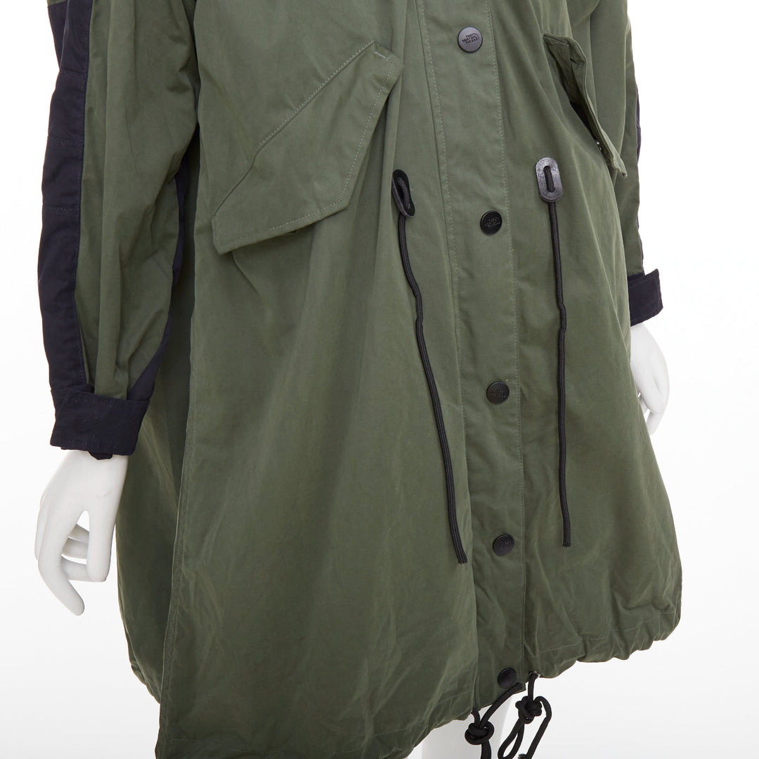 SACAI THE NORTH FACE 2017 Fishtail Mountain Parka green black anorak coat M