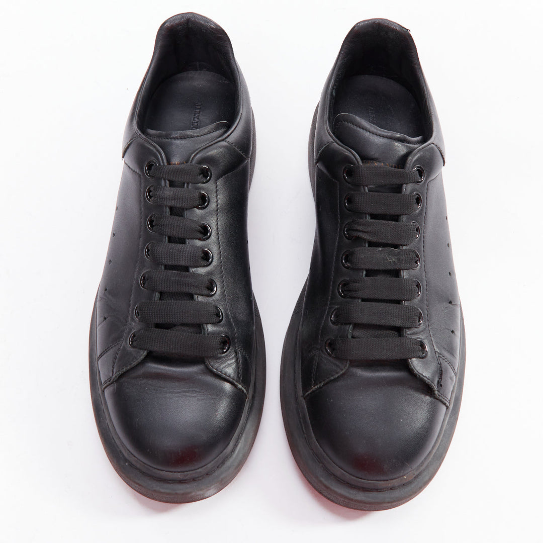 ALEXANDER MCQUEEN Oversized black leather chunky sneakers EU44