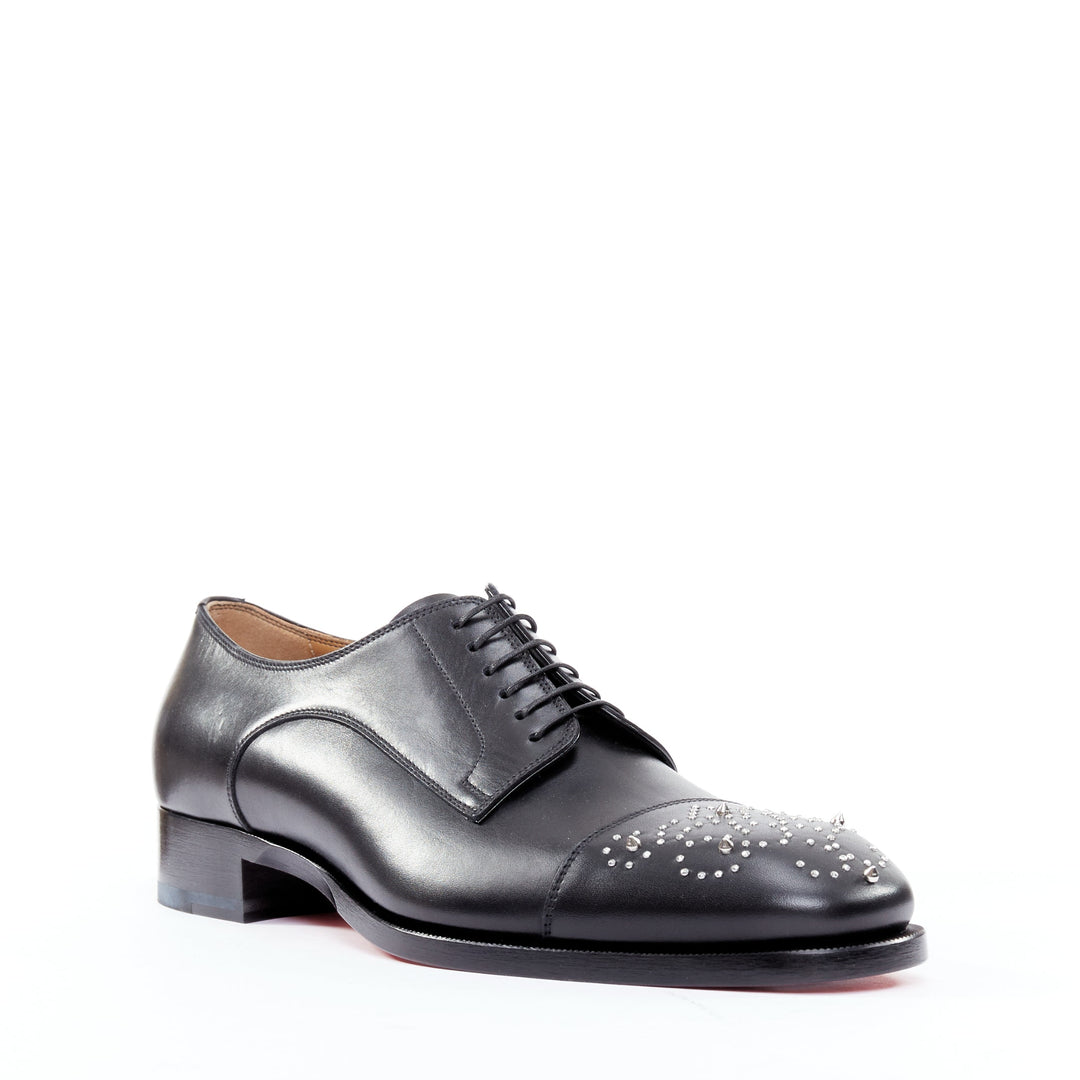 Male mannequin wearing Christian Louboutin Maltese Black Leather Men Loafer in Size EU43 | Available at JHROP