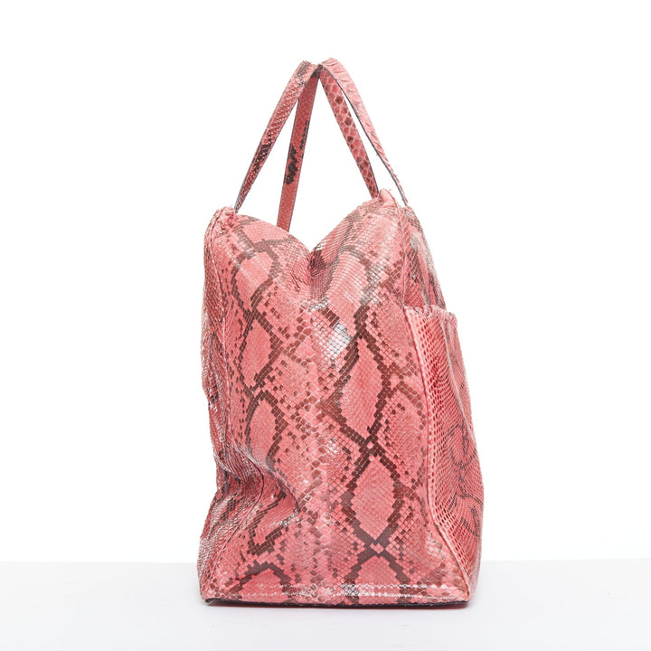 ANYA HINDMARCH pink scaled leather bow tassel shopper tote bag