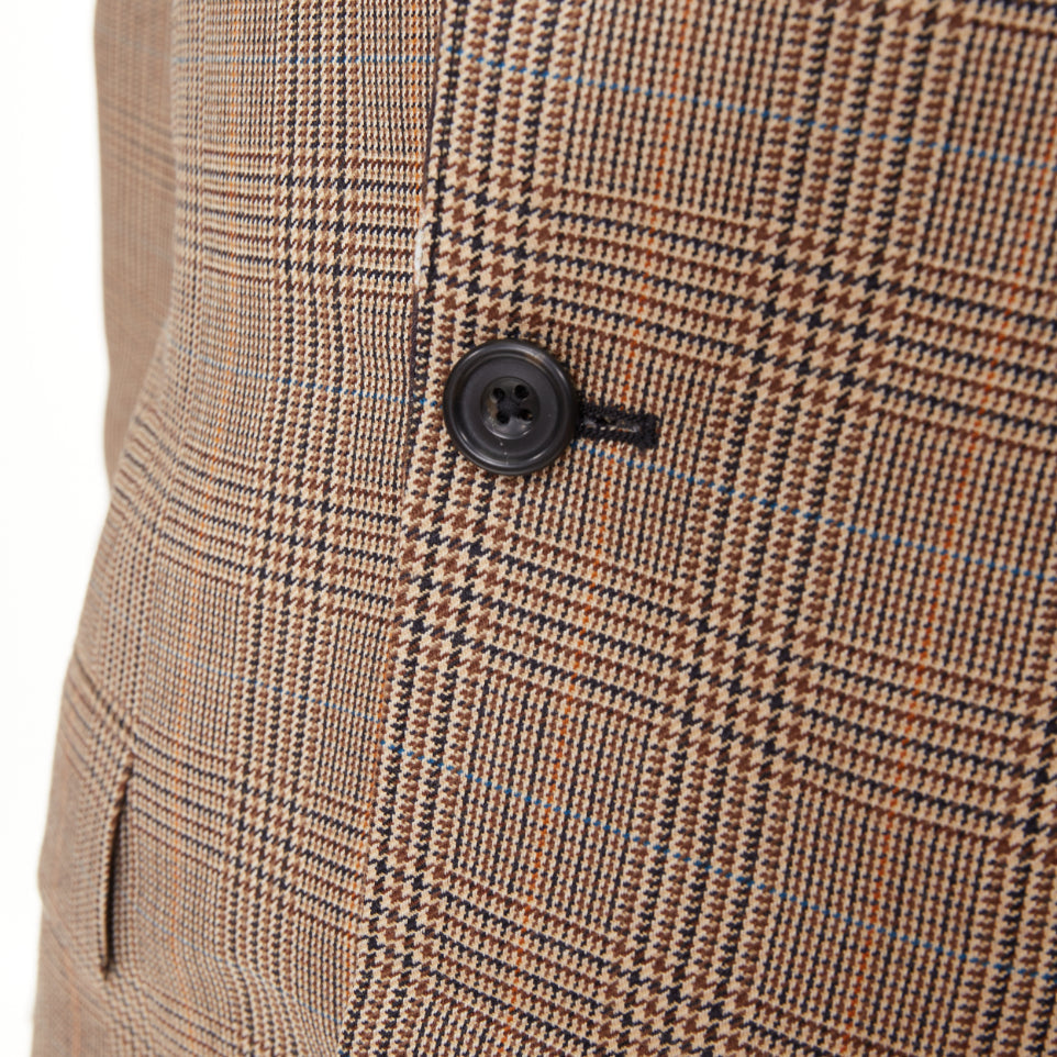 R13 2019 Runway Shawl brown wool leopard shawl collar check blazer S