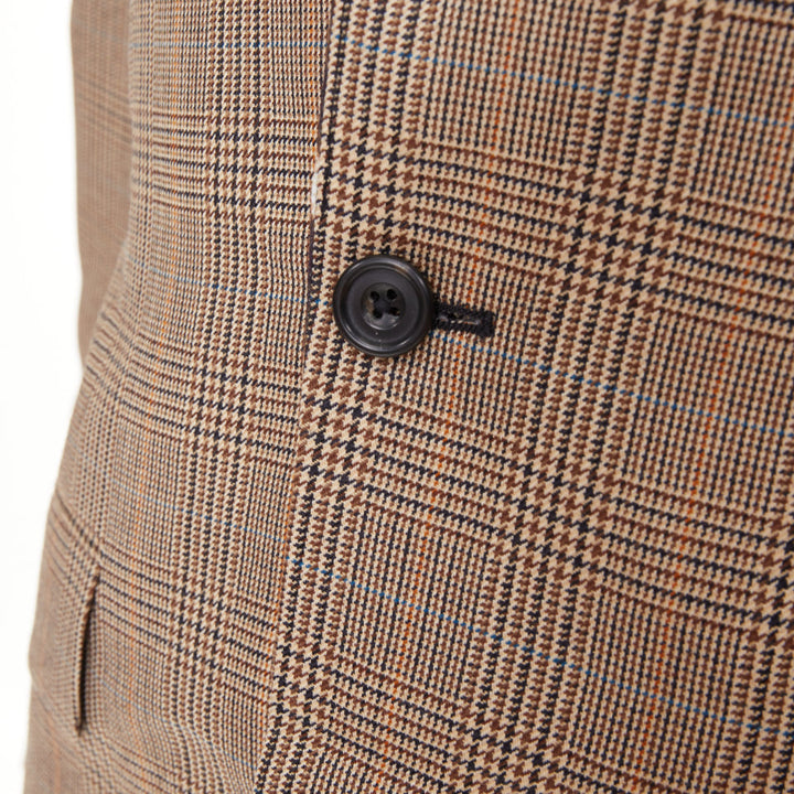 R13 2019 Runway Shawl brown wool leopard shawl collar check blazer S