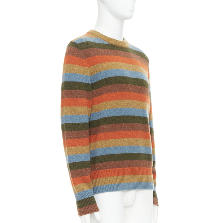 BOTTEGA VENETA cashmere blend multicolor striped pullover sweater IT48 M