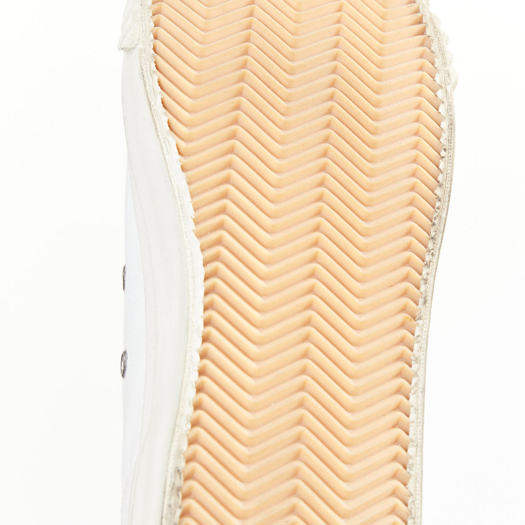 MAISON MARGIELA Tabi white canvas off-white laced low top sneakers EU41