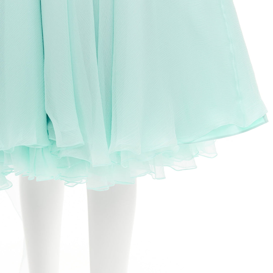 ALEXANDRE VAUTHIER COUTURE AW2019 Runway aqua blue strapless dress sash scarf